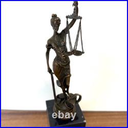 LADY JUSTICE Bronze Statue Woman Lawyer Art Law Nude Sculpture Gift Marble Sign