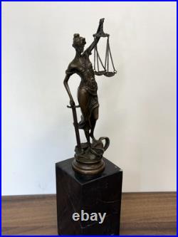 LADY JUSTICE Bronze Statue Woman Lawyer Art Law Nude Sculpture Gift Marble Sign