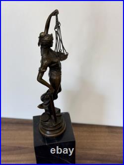 LADY JUSTICE Bronze Statue Woman Lawyer Art Law Nude Sculpture Gift Marble Sign