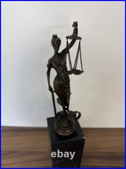 LADY JUSTICE Bronze Statue Woman Lawyer Art Law Nude Sculpture Gift Marble Sign