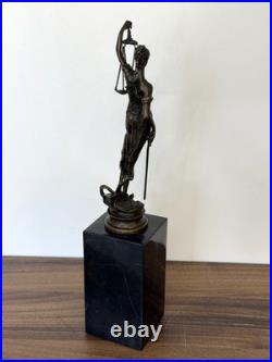 LADY JUSTICE Bronze Statue Woman Lawyer Art Law Nude Sculpture Gift Marble Sign