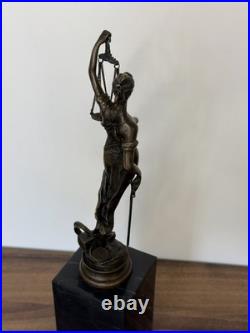 LADY JUSTICE Bronze Statue Woman Lawyer Art Law Nude Sculpture Gift Marble Sign