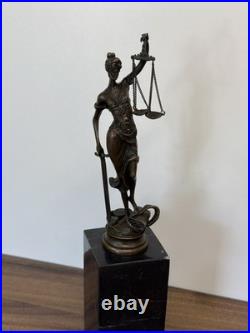 LADY JUSTICE Bronze Statue Woman Lawyer Art Law Nude Sculpture Gift Marble Sign