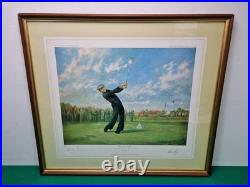 Large 16th Hole 1974 British Open Golf Print Signed Gary Player Alan Fearnley