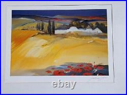 Large Framed Limited Edition Art Print signed by Juliane Jahn Italien Poppies II