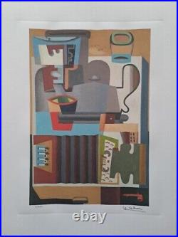 Le Corbusier Signed Accordion, Carafe and Coffee Pot Collectable Lithograph