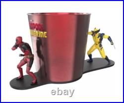 Limited Edition Deadpool & Wolverine Movie Popcorn Bucket Tin & figures 1 Piece
