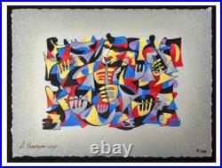 Limited Edition Serigraph Woven Paper by Anatole Krasnynansky Sax on Rhapsody