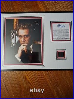 Limited Edition Signed Al Pacino picture Withswatch of a piece of suit Godfather 3