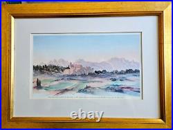 Limited Edition by Prince Charles View in South of France in original gold frame