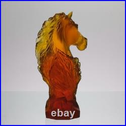 Limited edition Amber Glass Sculpture based on a Knight Chess Piece by Daum