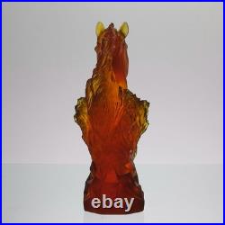 Limited edition Amber Glass Sculpture based on a Knight Chess Piece by Daum