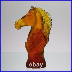 Limited edition Amber Glass Sculpture based on a Knight Chess Piece by Daum