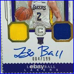 Lonzo Ball 2017-18 cornerstones On Card Rookie Patch Auto /199 RPA #152