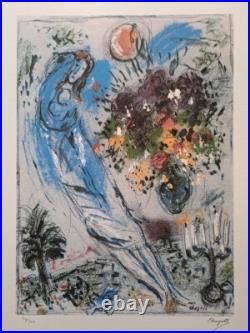Marc Chagall Signed Love by the Moon Certificate SPADEM Paris
