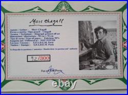 Marc Chagall Signed Love by the Moon Certificate SPADEM Paris