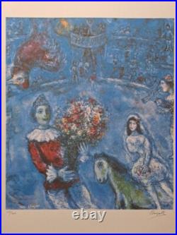 Marc Chagall Signed The Blue Circus Certificate SPADEM Paris