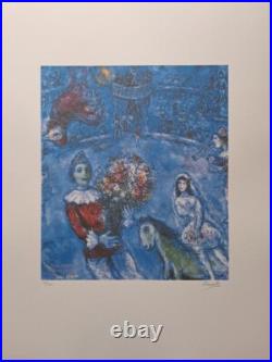 Marc Chagall Signed The Blue Circus Certificate SPADEM Paris