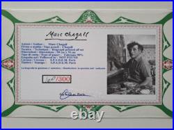 Marc Chagall Signed The Blue Circus Certificate SPADEM Paris