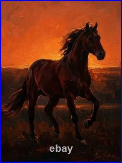 Mario Mendoza Ltd Ed. PRINT Signed Sunset Gallop Horse Canvas Pri