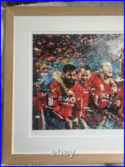 Meirion Jones Cymru Euro'16 Limited Edition Signed Print 2/20 Framed