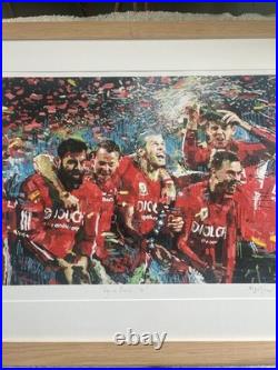 Meirion Jones Cymru Euro'16 Limited Edition Signed Print 2/20 Framed