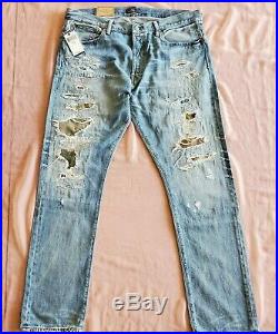 Men Polo Ralph Lauren Distressed Patch Sullivan Slim Fit Camo Jeans Ltd. Edition