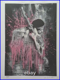 Mr. Brainwash Signed Jimi Hendrix Collectable Lithograph