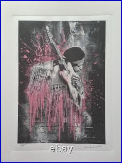 Mr. Brainwash Signed Jimi Hendrix Collectable Lithograph