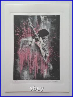 Mr. Brainwash Signed Jimi Hendrix Collectable Lithograph