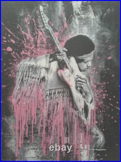 Mr. Brainwash Signed Jimi Hendrix Collectable Lithograph