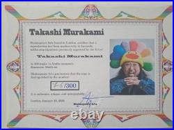Murakami Takashi Signed Field of Smiling Flowers Certificate