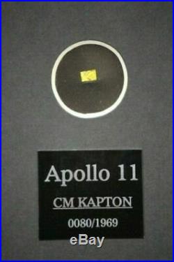 NASA Historic Apollo 11 Framed Print w Actual Piece Of Space Flown Kapton Relic