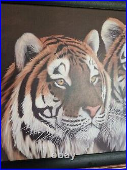 NEW JONATHAN TRUSS Large ART PAINTING'Big Shots' Tiger Ltd Ed RARE SOLD OUT