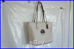 NWT Coach 38691 Disney Minnie Mouse Patch Chalk Leather City Zip Top Tote $325