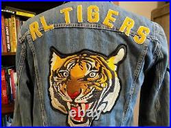 NWT Polo Ralph Lauren Ltd Ed Ralph's Tigers Varsity Letterman Patch Denim Jacket