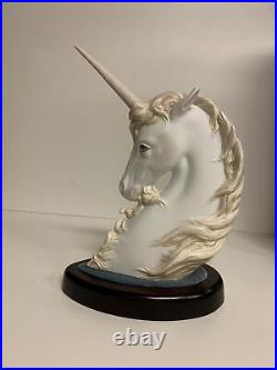 Oldham Porcelain Unicorn Limited Edition To 450 Pieces. 11 Tall With Base