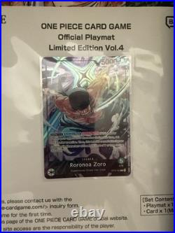 One Piece TCG Limited Edition Vol. 4 Roronoa Zoro Op12-020 Playmat & Promo Sealed