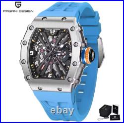 PAGANI DESIGN 2024 Men's Quartz Watches Skeleton Stainless Steel Sports Watch