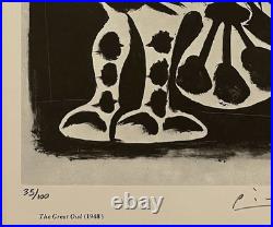 Pablo Picasso, Original Hand-signed Lithograph with COA & Appraisal of $3,500