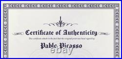 Pablo Picasso, Original Hand-signed Lithograph with COA & Appraisal of $3,500