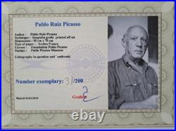 Pablo Picasso Signed Lovers Certificate SPADEM Paris