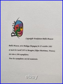 Pablo Picasso Signed Lovers Certificate SPADEM Paris