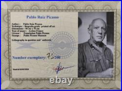 Pablo Picasso Signed Portrait of a Woman with a Hat Certificate SPADEM Paris