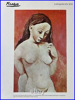 Pablo Picasso Vintage Original Color Plate Print Nude on Red, Limited Edition