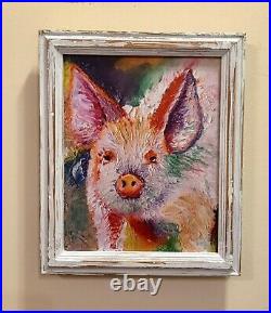 Pig, Limited Edition Oil Painting Canvas Print, hog