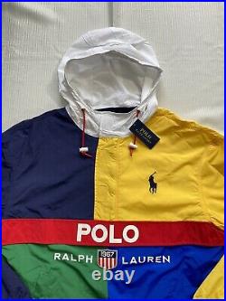 Polo Ralph Lauren 1967 Shield Patch Colorblock Anorak Windbreaker Jacket Mens M