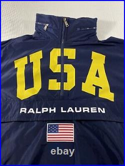 Polo Ralph Lauren USA Big Pony Spell Out Colorblock Anorak Jacket NWT Mens L
