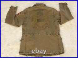 Polo Ralph Lauren Womens Patch Jacket Tan Weathered Military Inspired Size XS