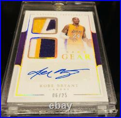 RARE 2016-17 National Treasures Game Gear KOBE BRYANT Auto Jersey card 6/25! WOW